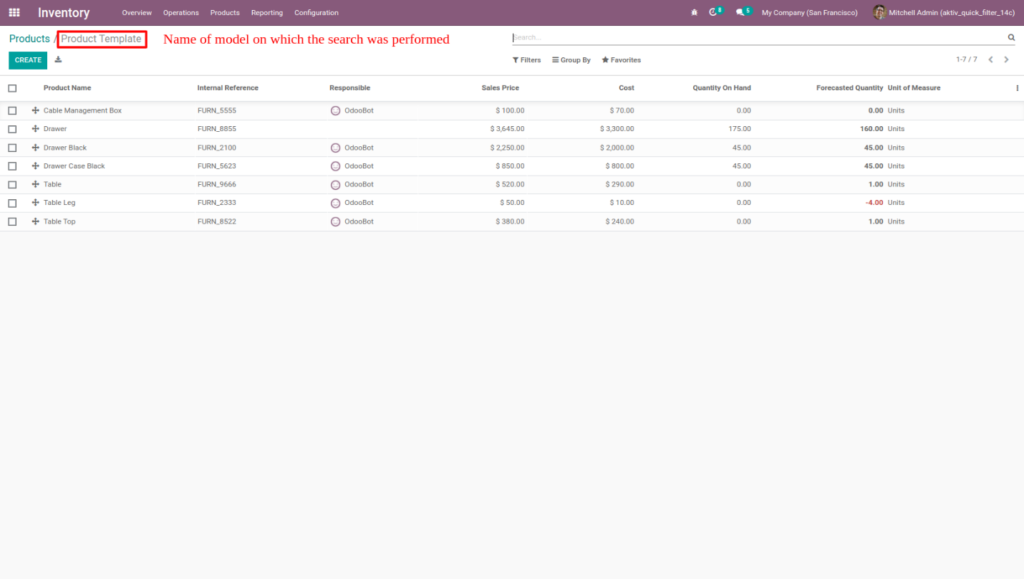 Odoo Search Filter Feature